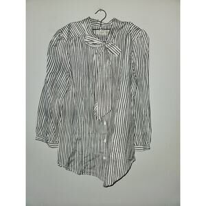 Cluny striped shirt ruffle 10 silk